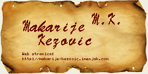 Makarije Kezović vizit kartica
